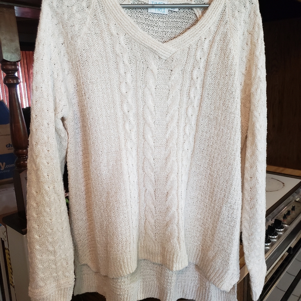 Time & Tru cream sweater size XL